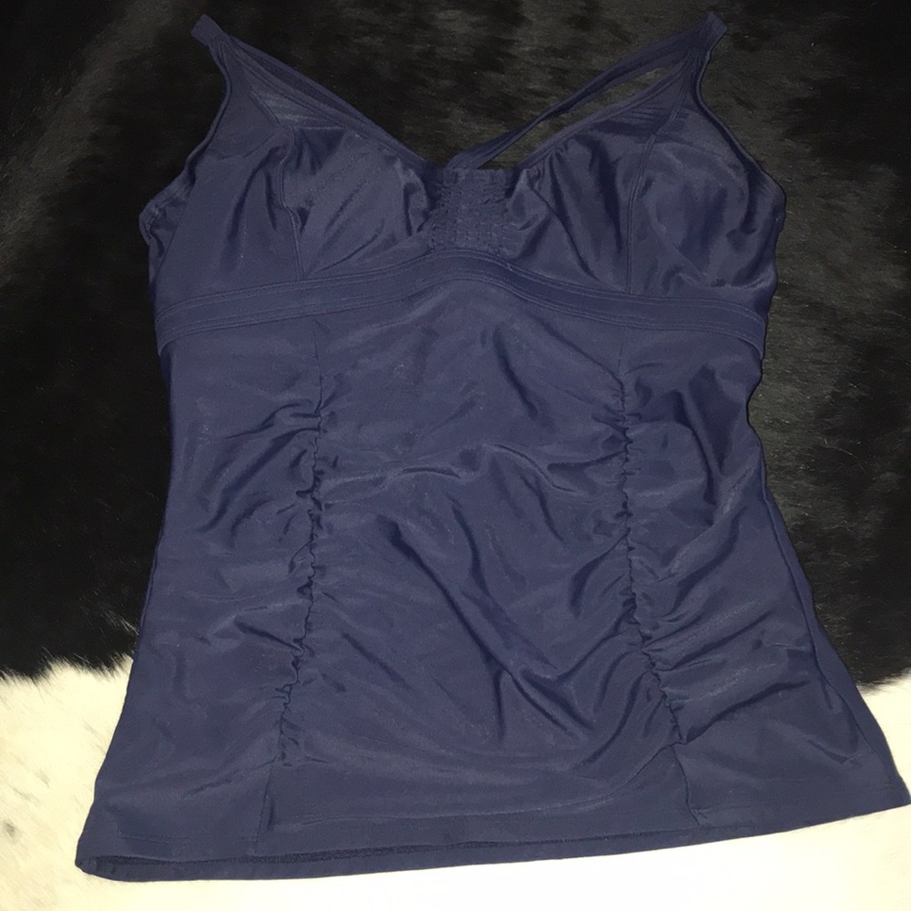 Athleta blue swim top 36D/DD